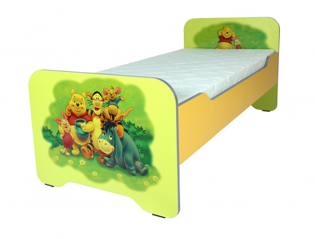 Ліжко дитяче з заокругленими бильцями з фотодруком, "Казкове ведмежа" без матрацу, боковини та спинки з ламінованої ДСП,(ТОВ ‘’АЛМАНТ’’), 1432х634х615 мм.